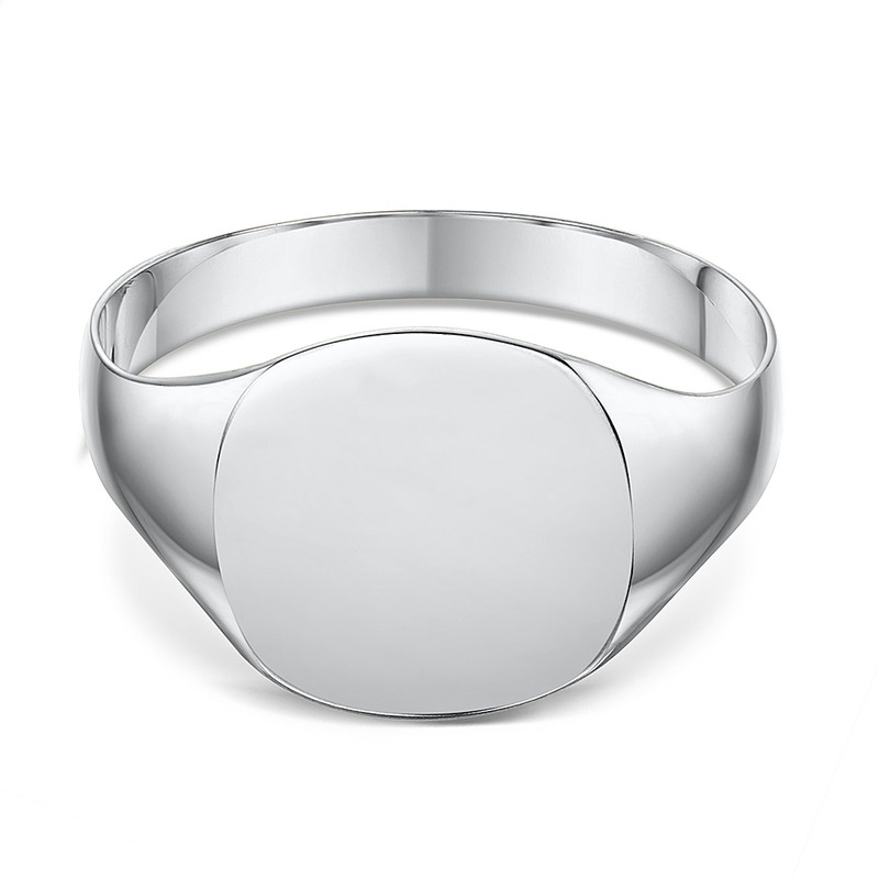 Silver 925 Light Weight Cushion Shape Ladies Signet Ring - Image 4