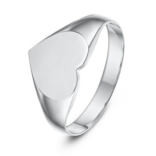 Silver 925 Light Weight Heart Shape Ladies Signet Ring