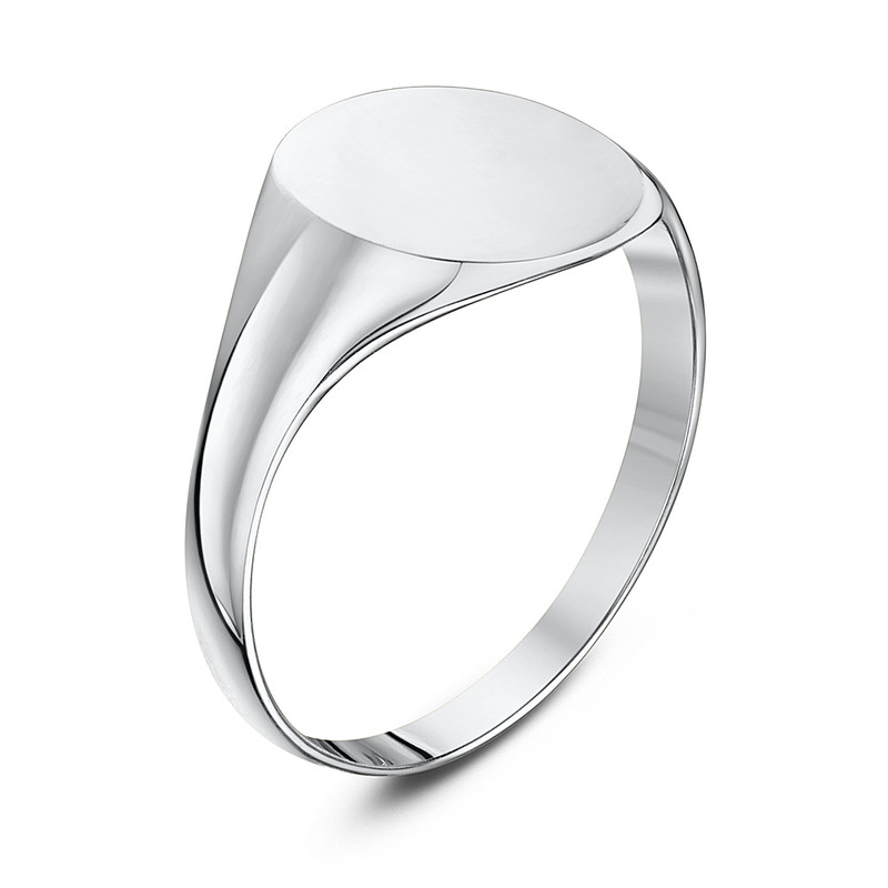 Silver 925 Light Weight Oval Shape Ladies Signet Ring - Image 3