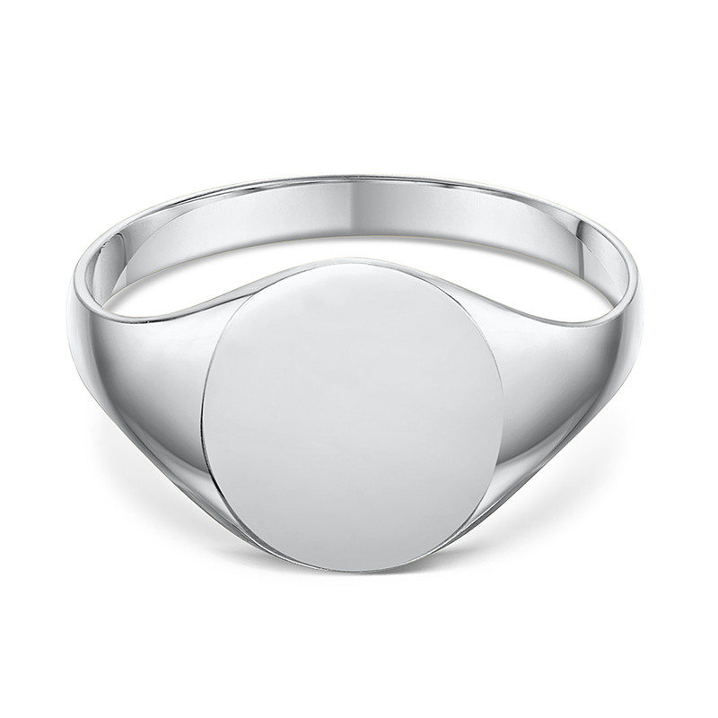 Silver 925 Light Weight Oval Shape Ladies Signet Ring - Image 4